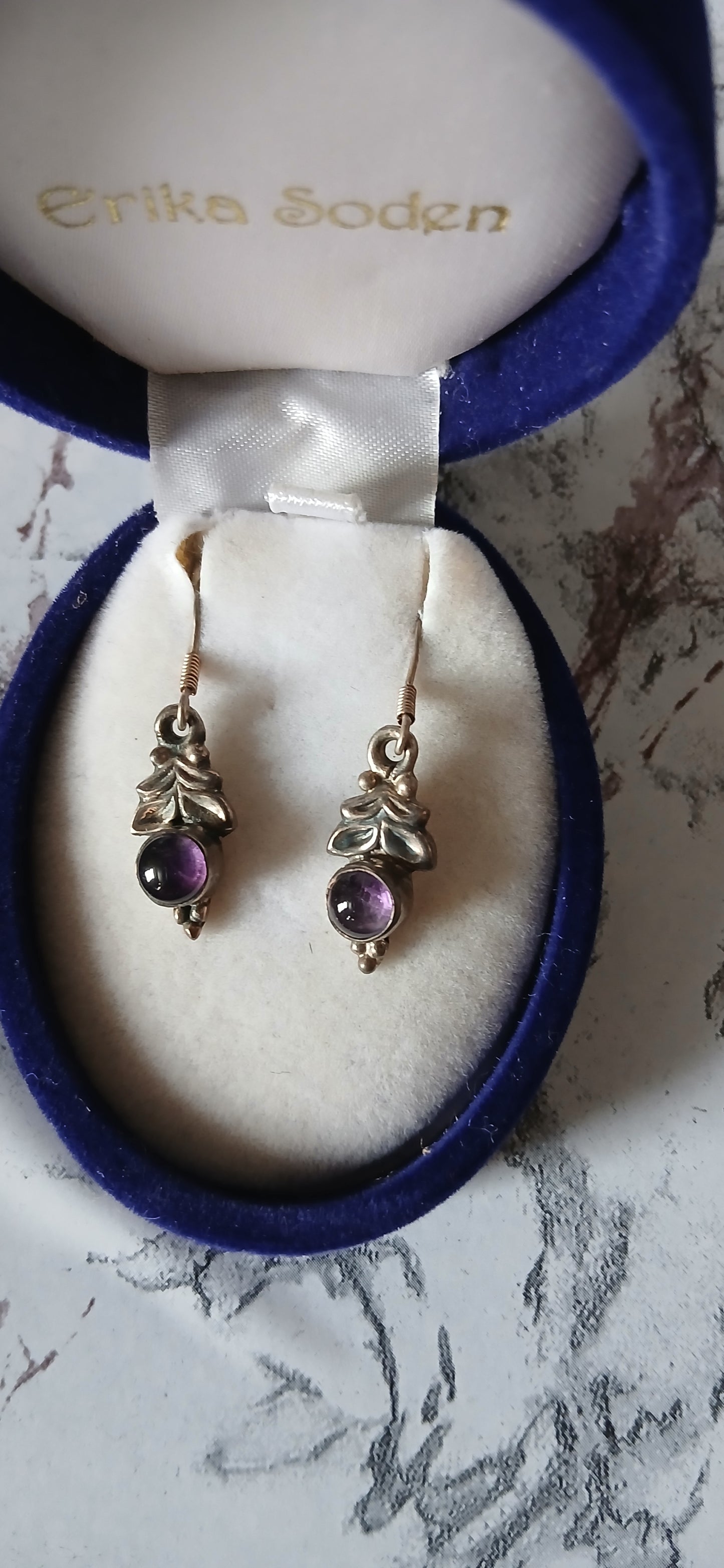 Amethyst sterling silver earrings