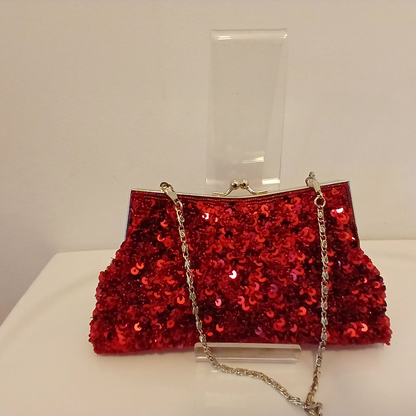 Red sequined bag