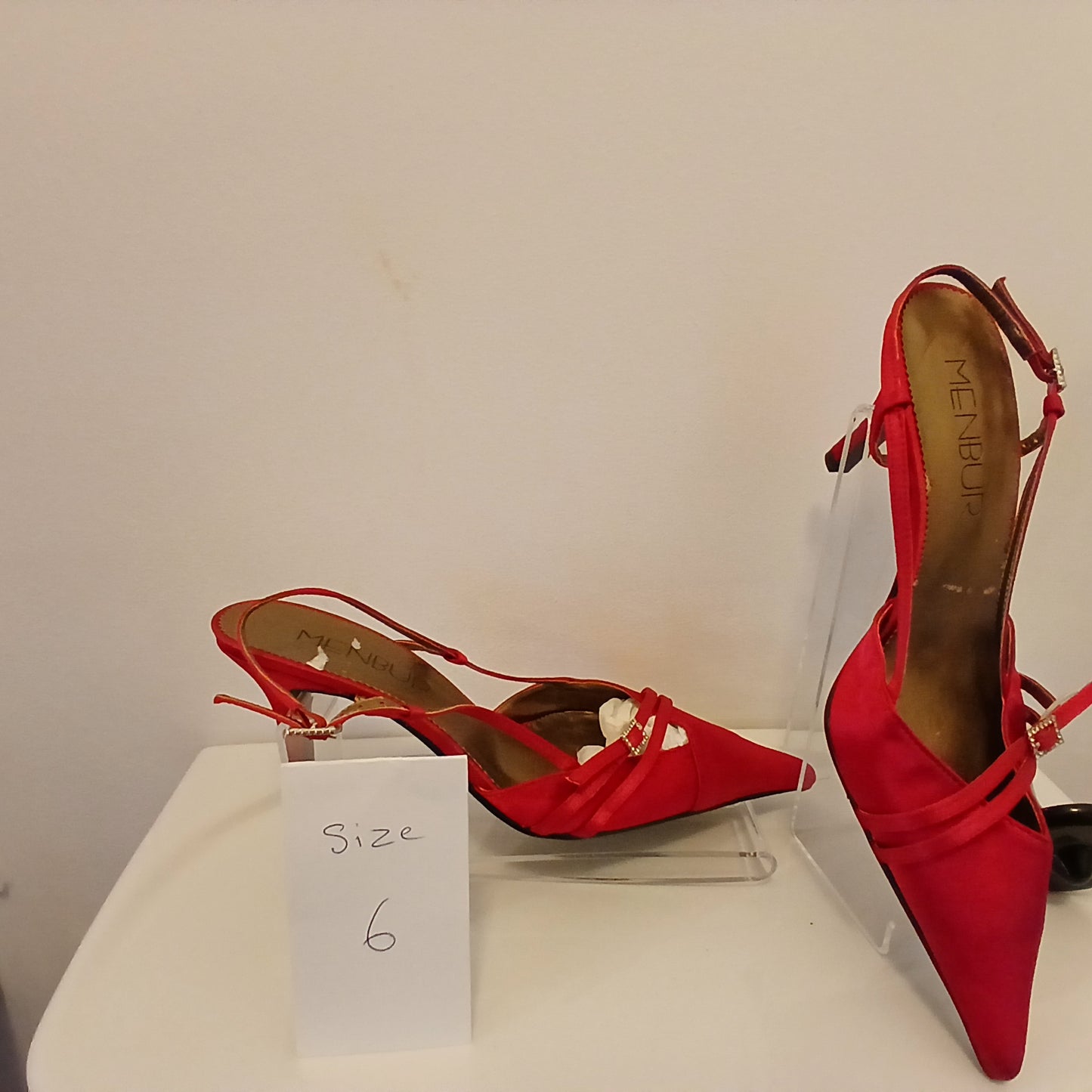 Red diamonte slingback size 6