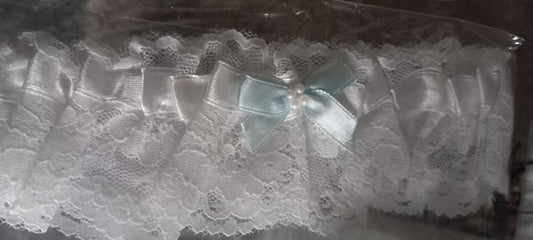 Wedding  garter  blue bow