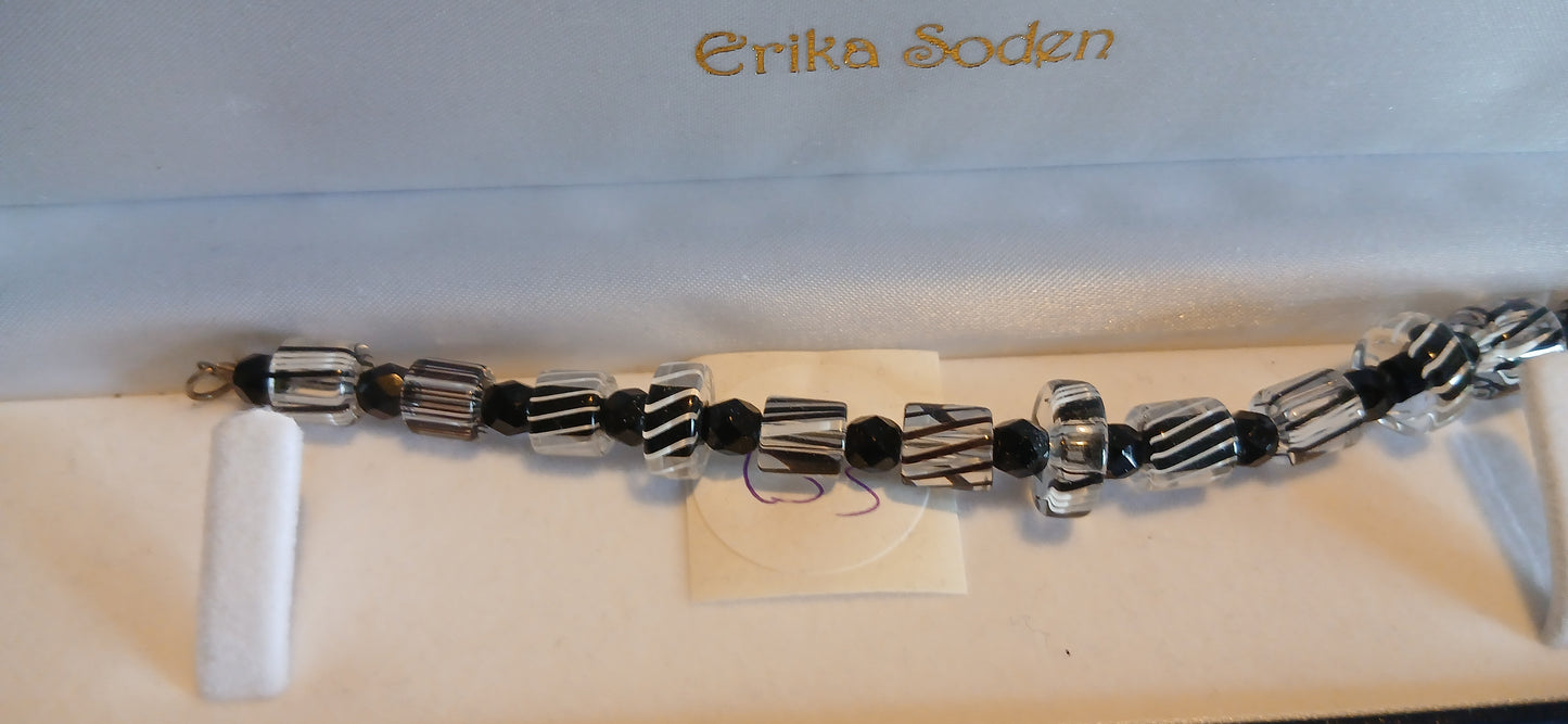 Black and white cane bracelet