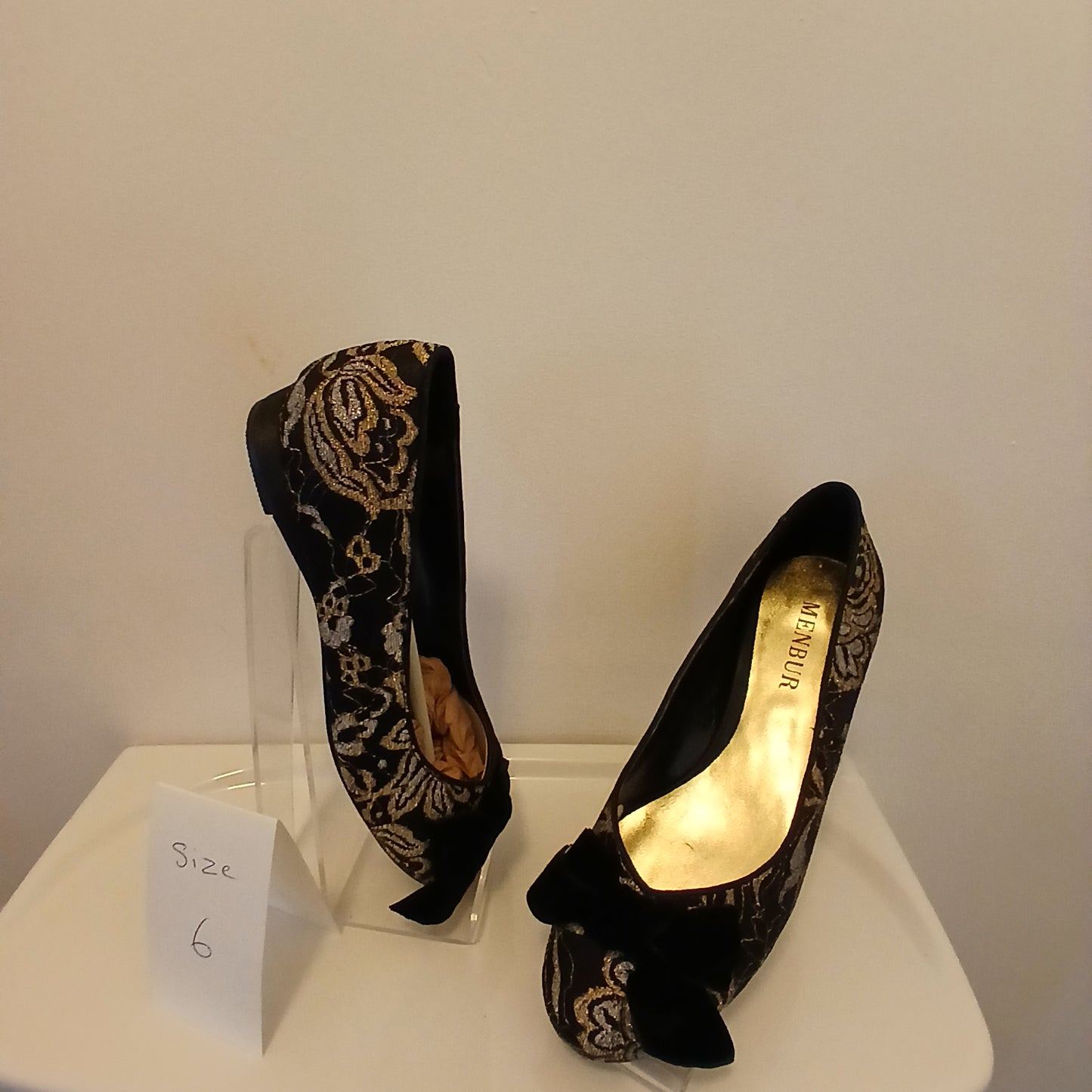Gold and black Ballerina pumps  size 6