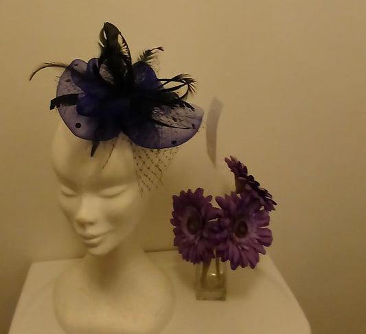 Fascinator delva in  Cadbury  Purple  and black