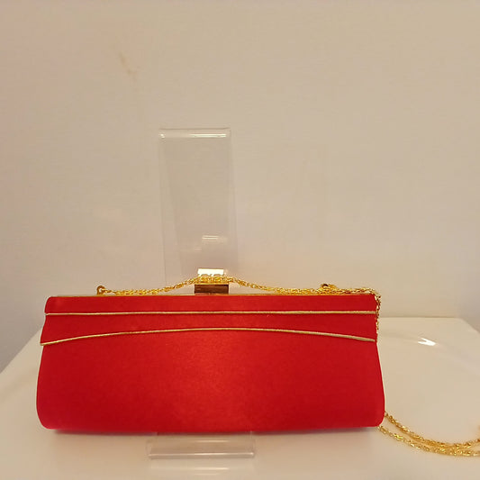 Red gold handbag  with gold chain