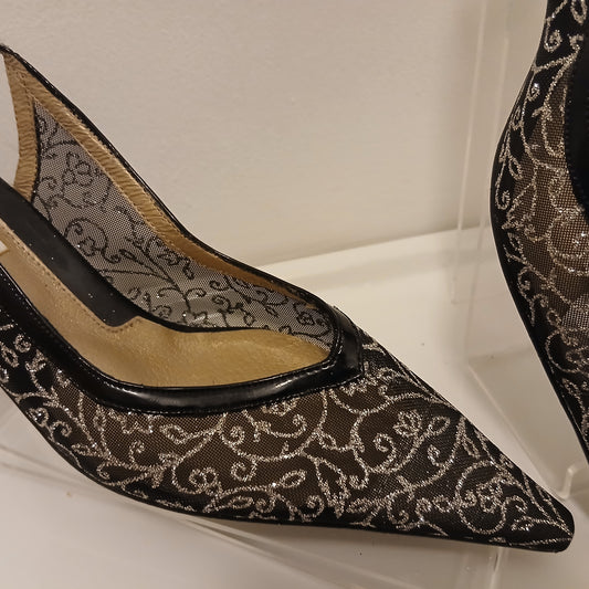 Black Silver Shoes Size 5 - Virucci