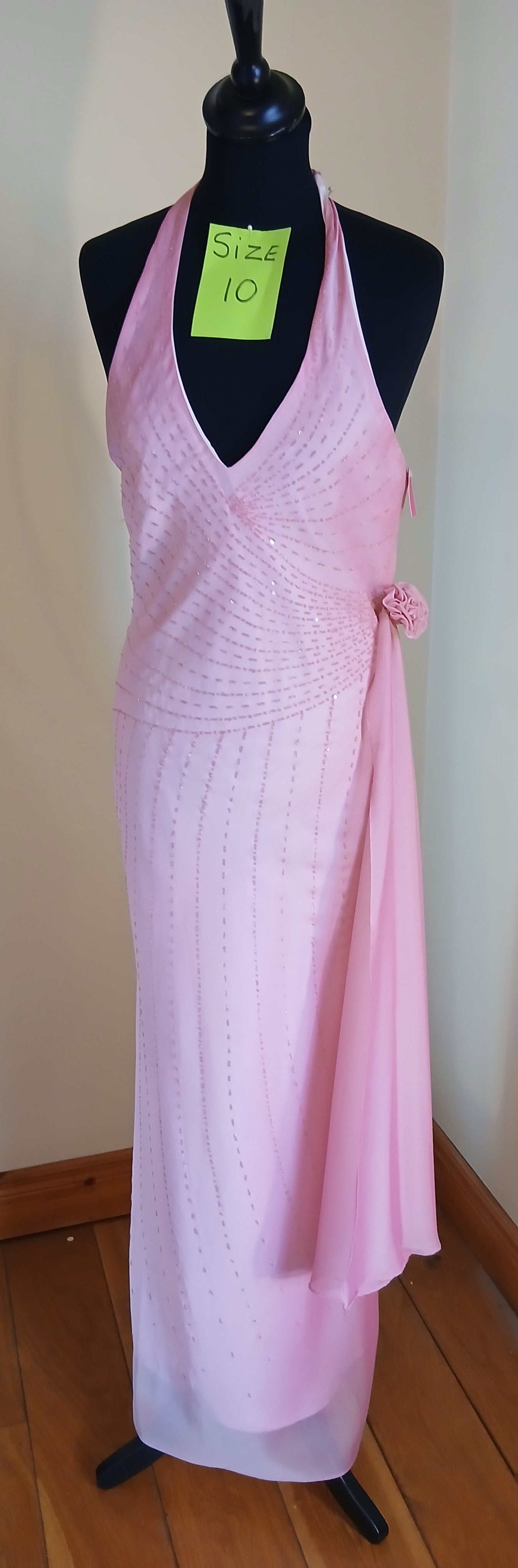 full length view pink size 10 dress