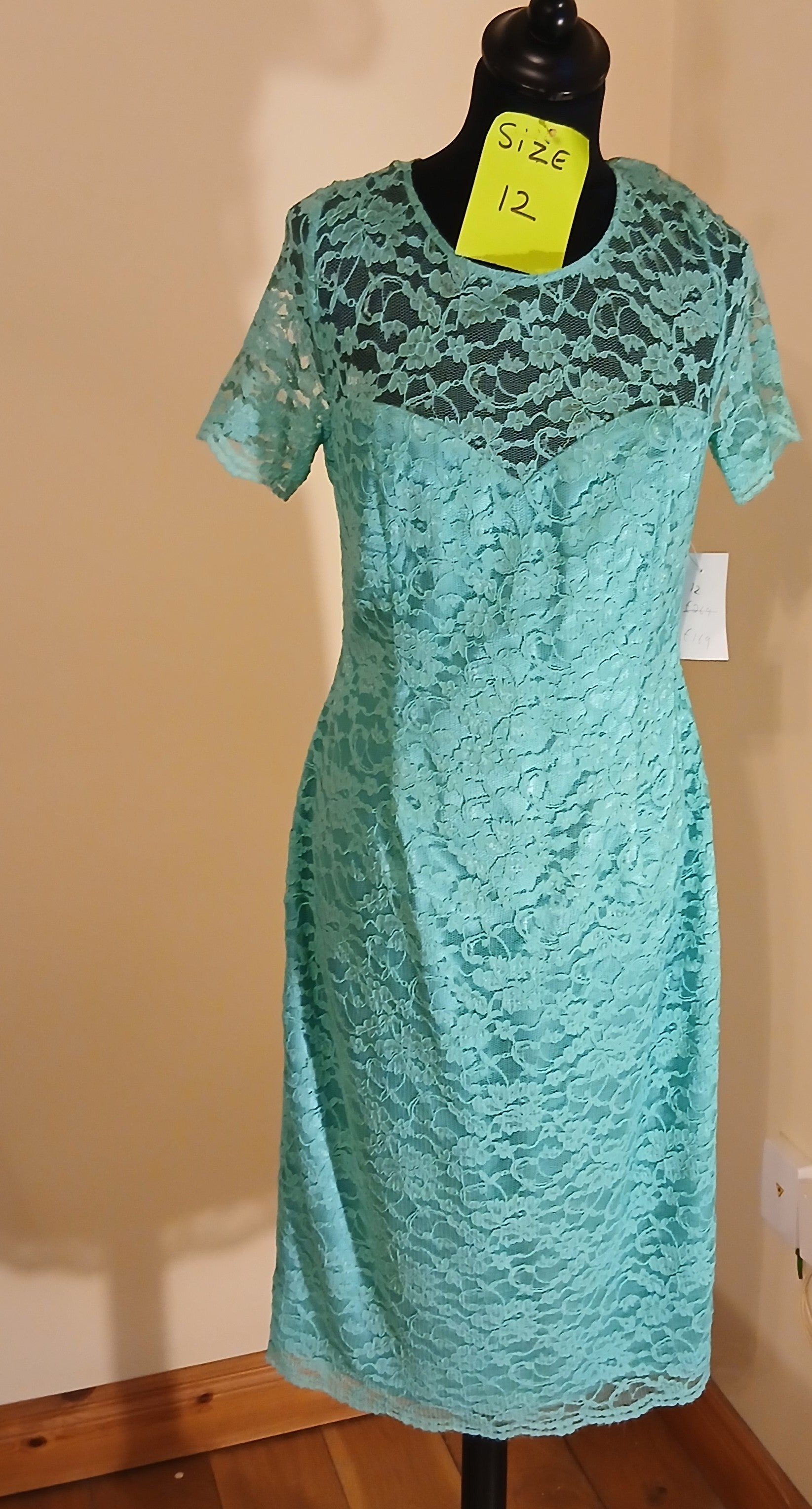 Teal lace dress size 12 