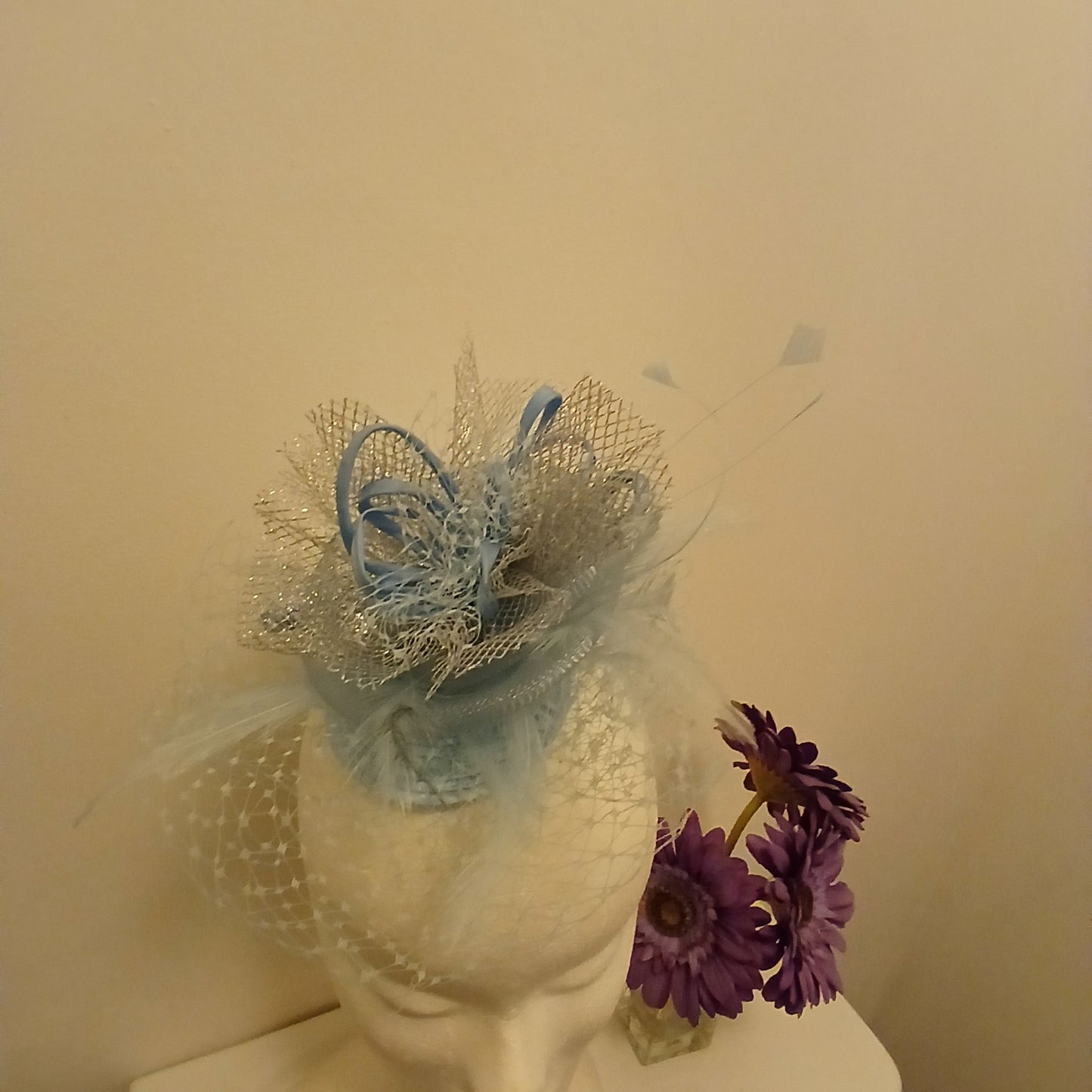 Fascinator jenna  in delph blue