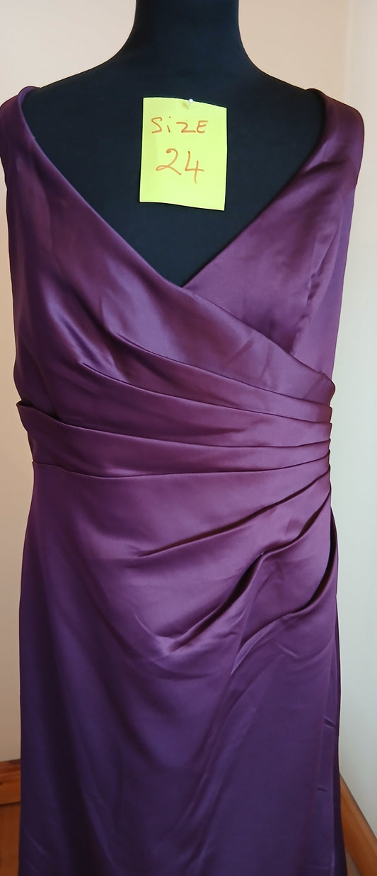 full- length view of size 24 purple dress for special occasions