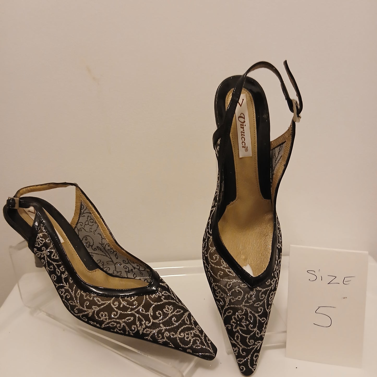 Black Silver Shoes Size 5 - Virucci