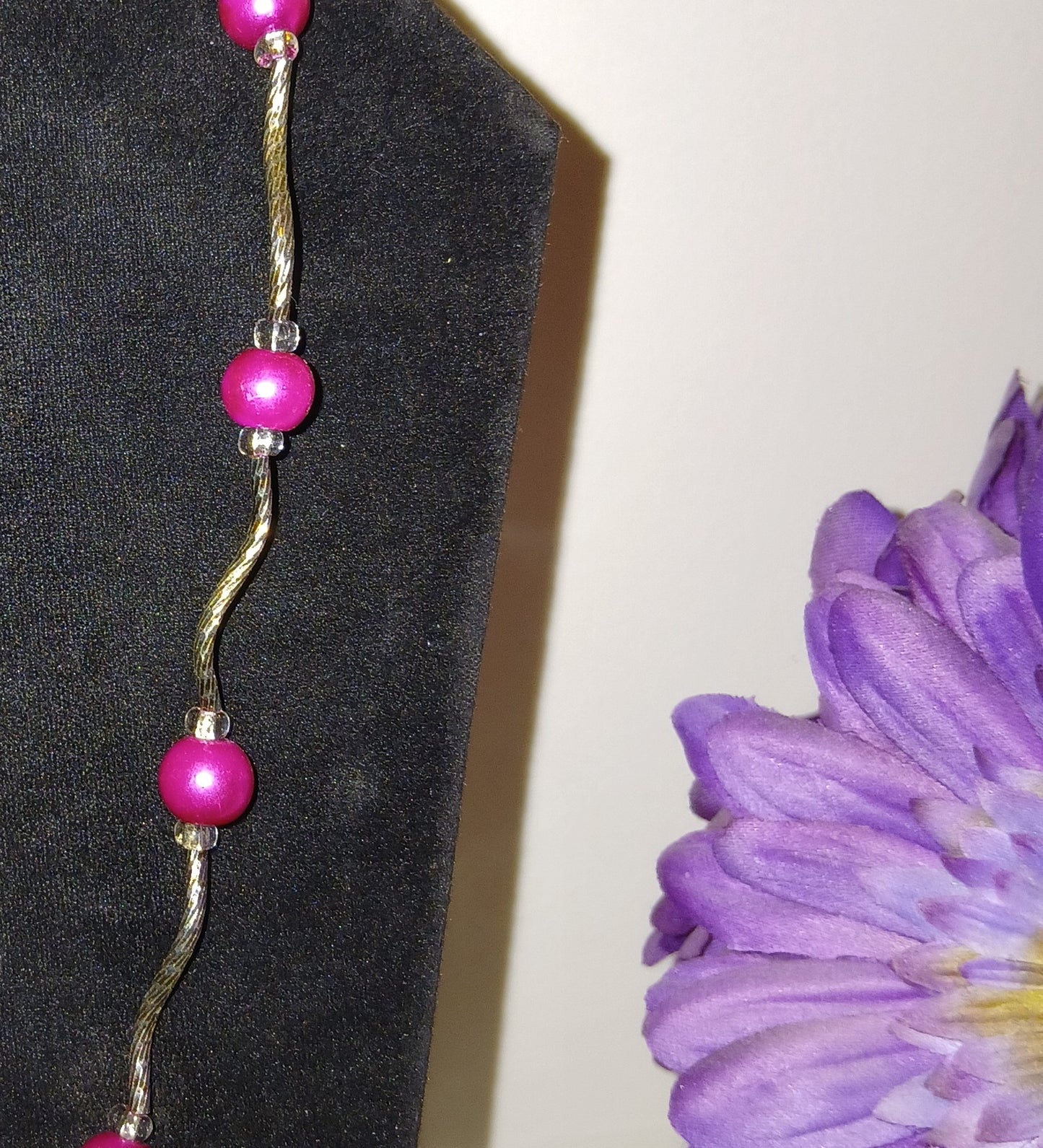 sterling silver 925 tube beds with pink  beads