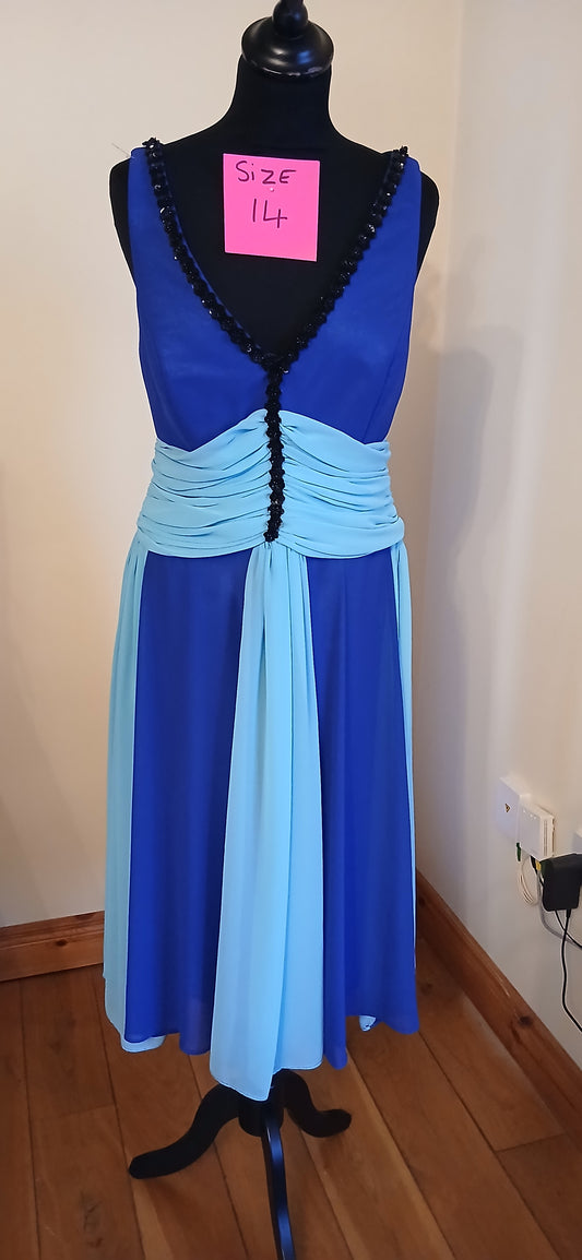 Two-tone blue dress size 14 one of our clearance sale dresses