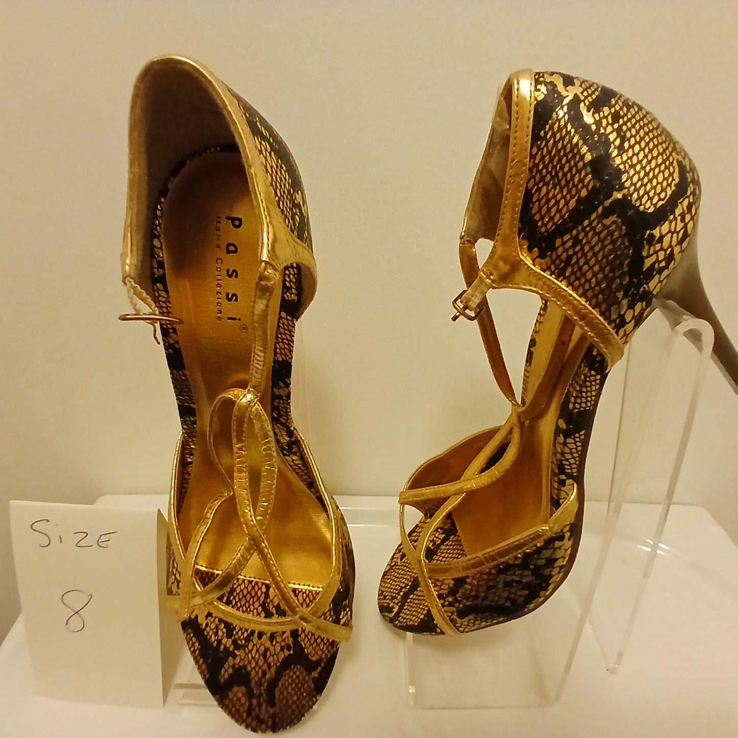 Gold Black  shoes Size 8 - Elegant Design