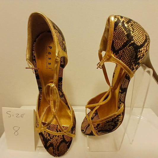 Gold Black  shoes Size 8 - Elegant Design