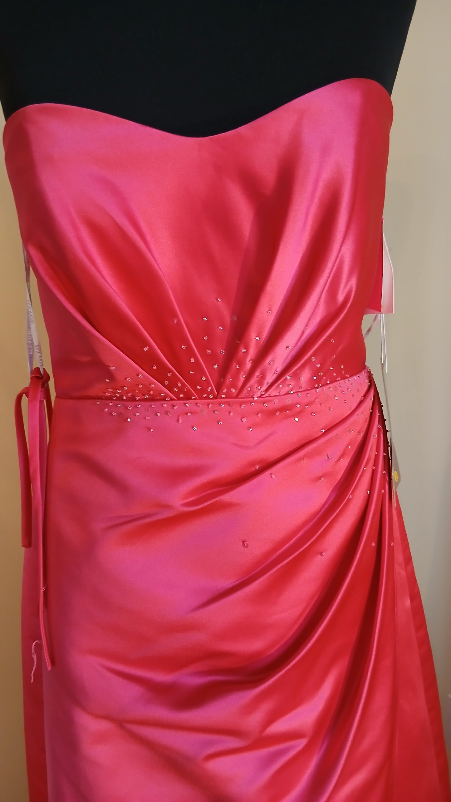  satin dress size 10 with delicate beaded detail