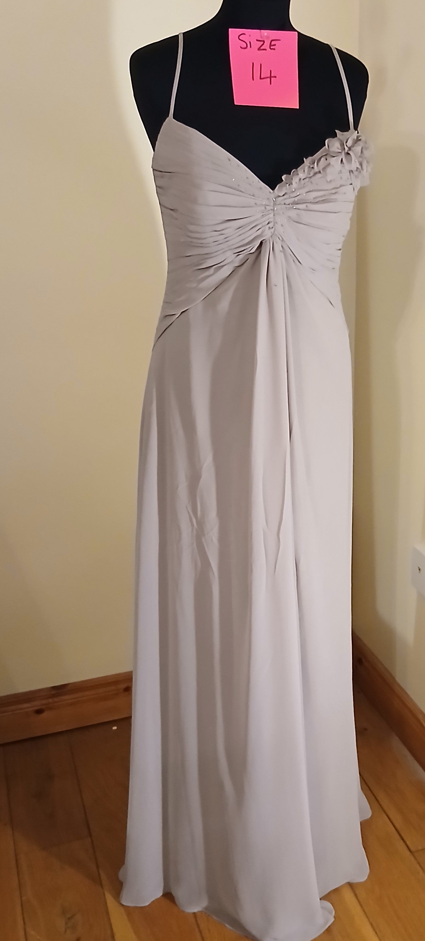 Taupe Dress in  size 14 chiffon