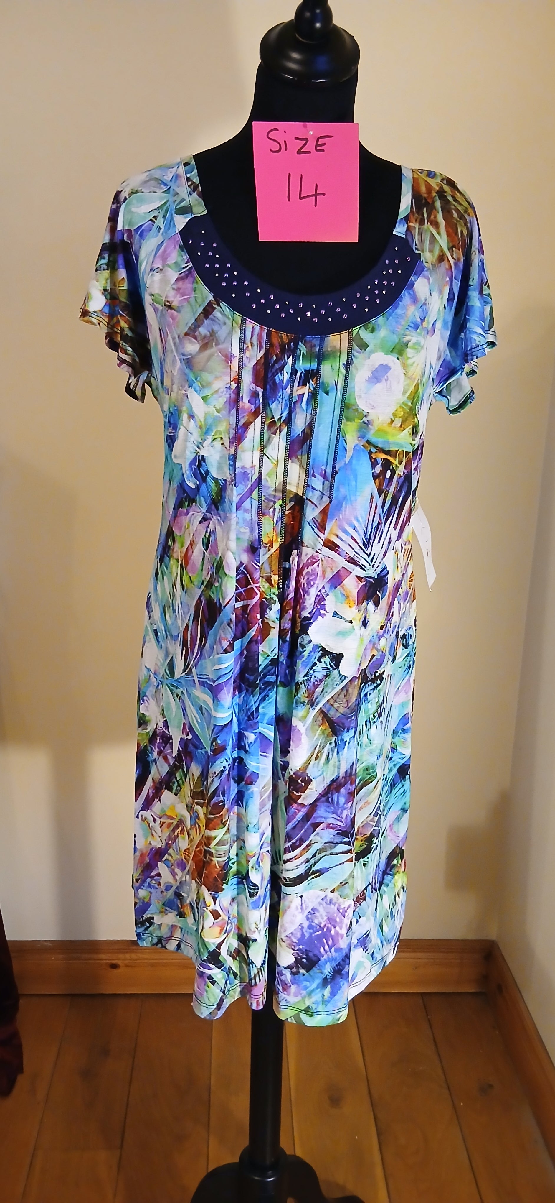 colourful floral dress size 14