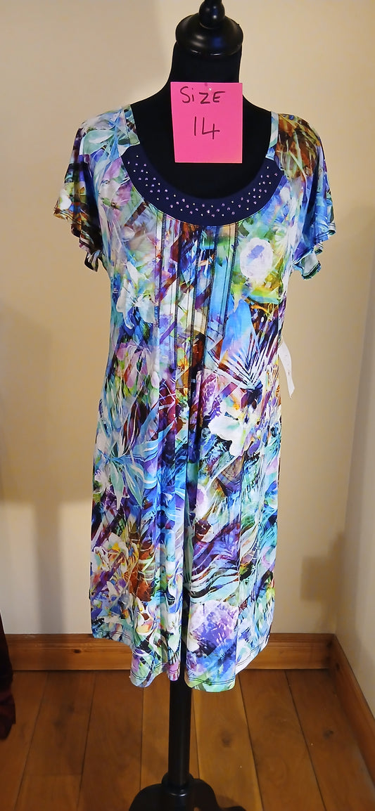 colourful floral dress size 14