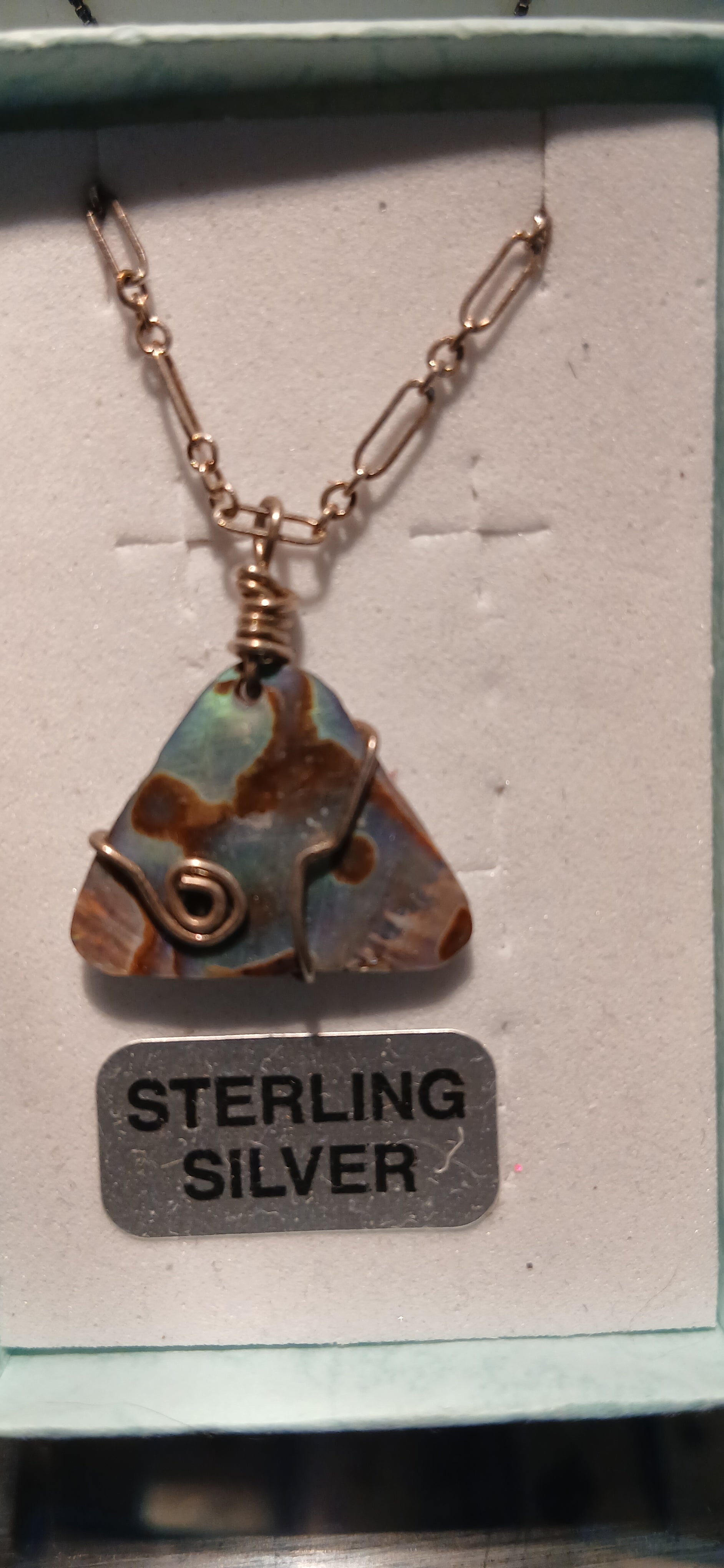 figaro chain, 925 sterling silver  abalone