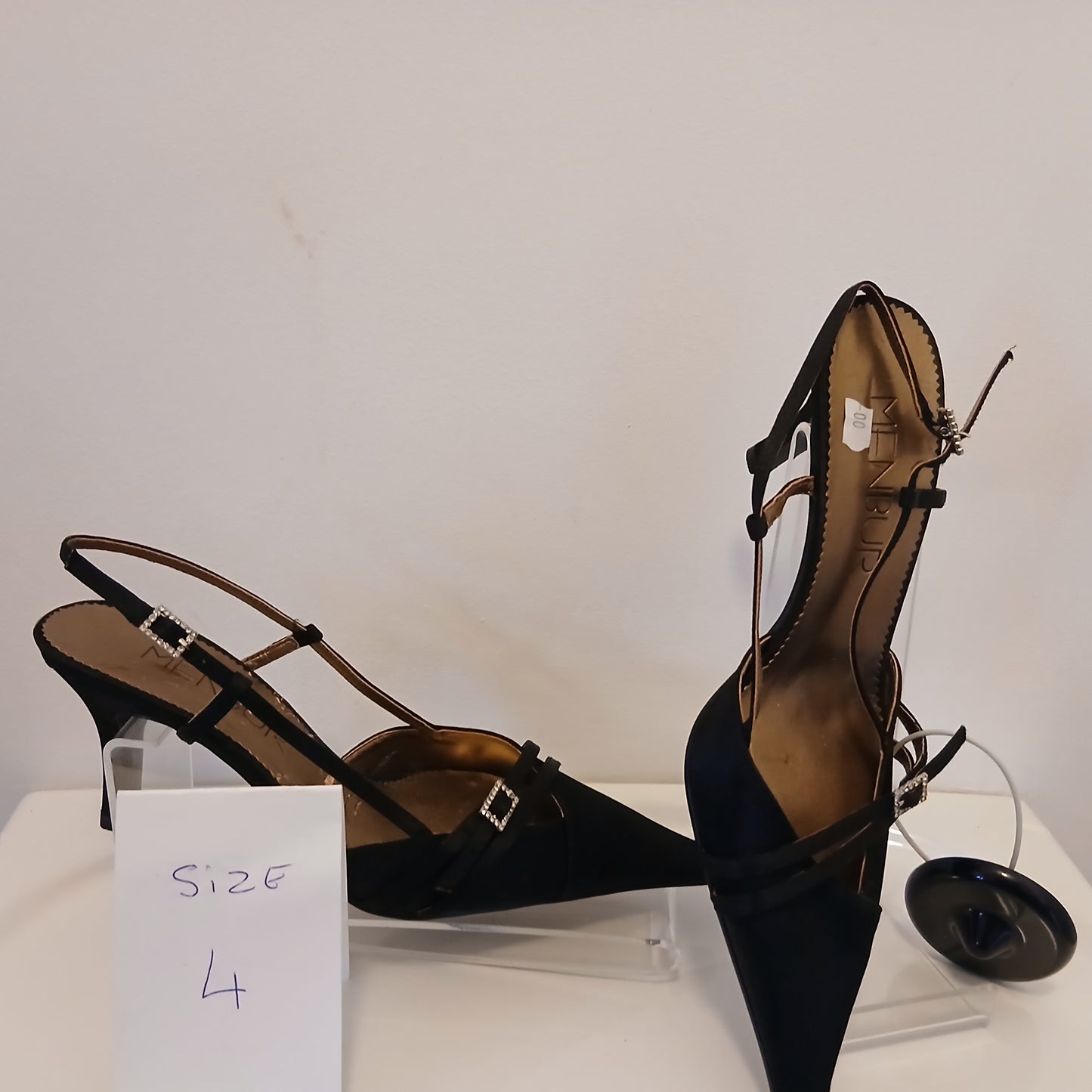 Black diamonte  slingback  size 4