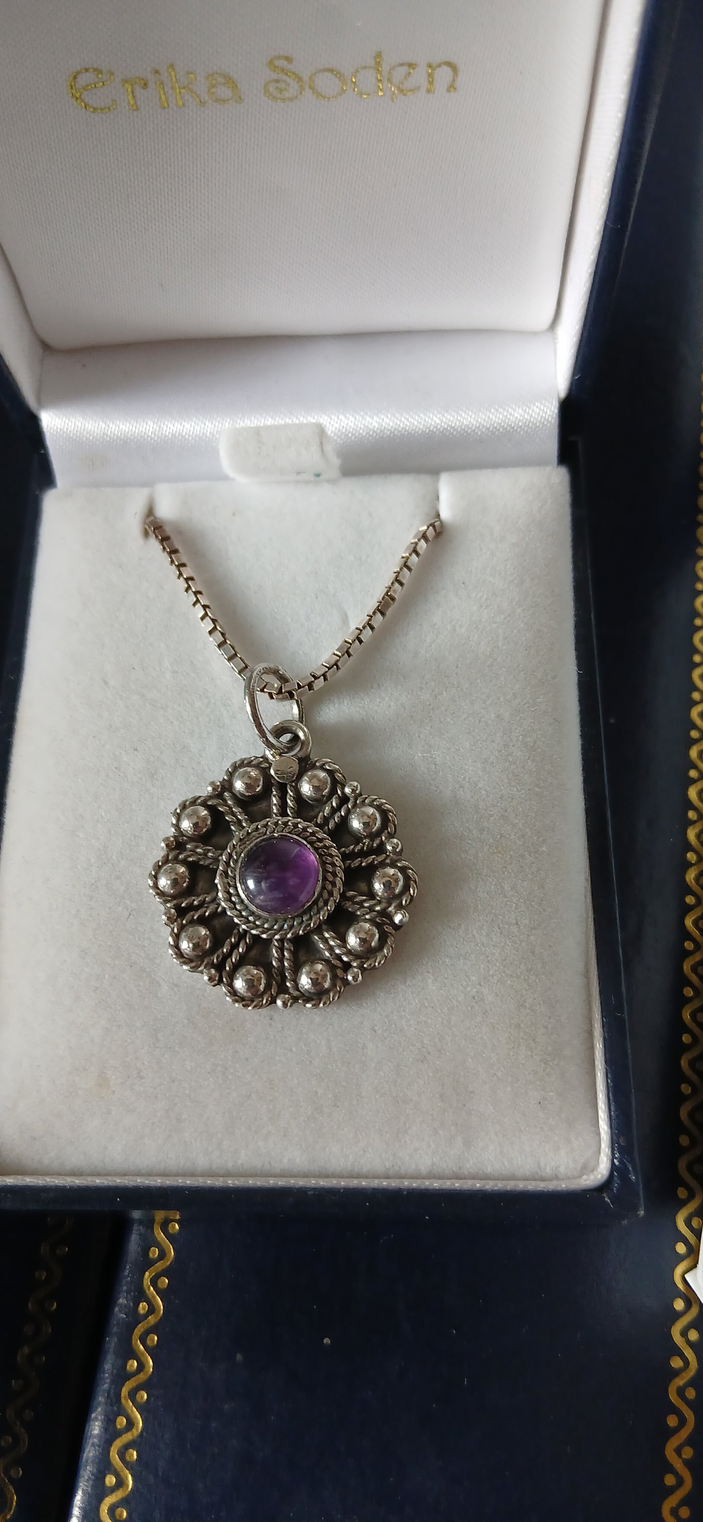  sterling silver , gemstone Amethyst birthstone for feb, 925  chain