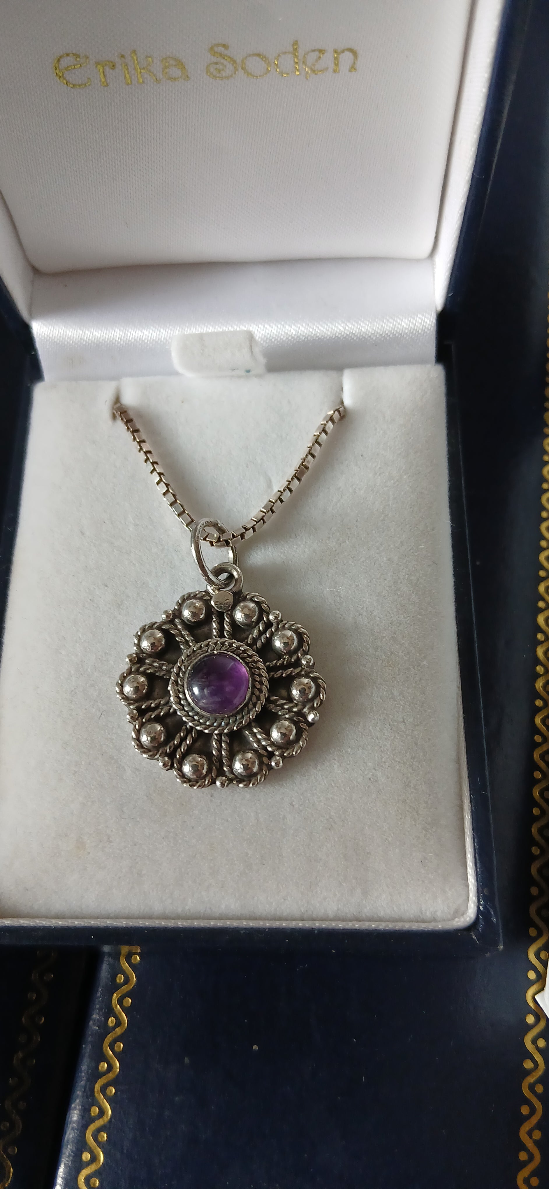  sterling silver , gemstone Amethyst birthstone for feb, 925  chain