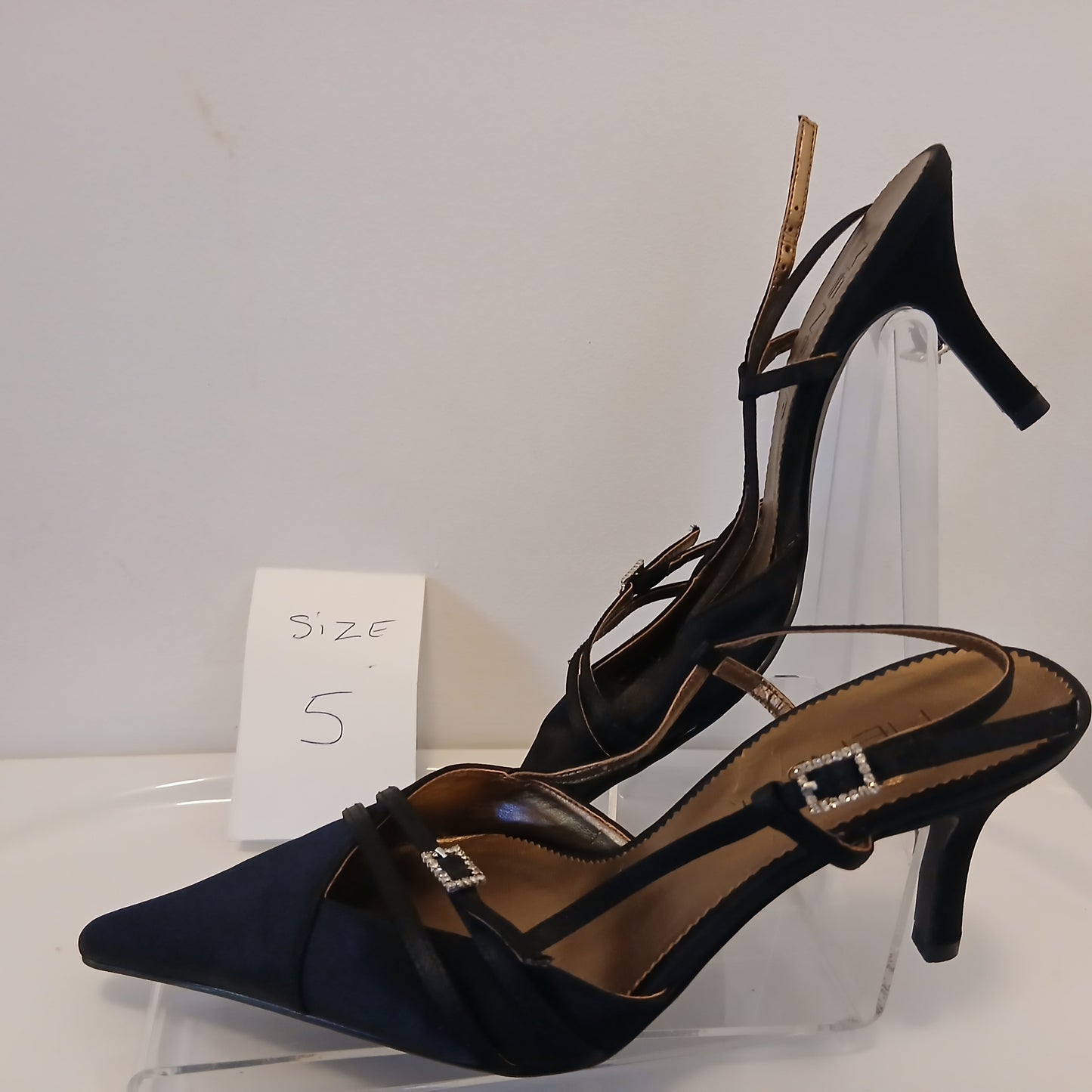Black diamontes  slingback size  5