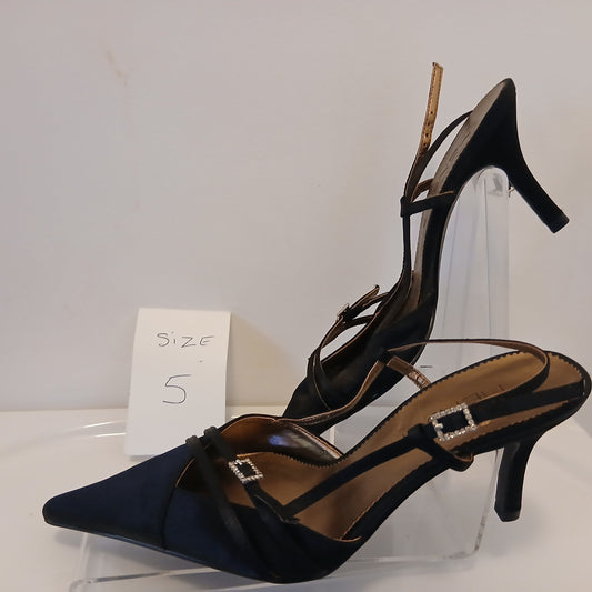 Black diamontes  slingback size  5
