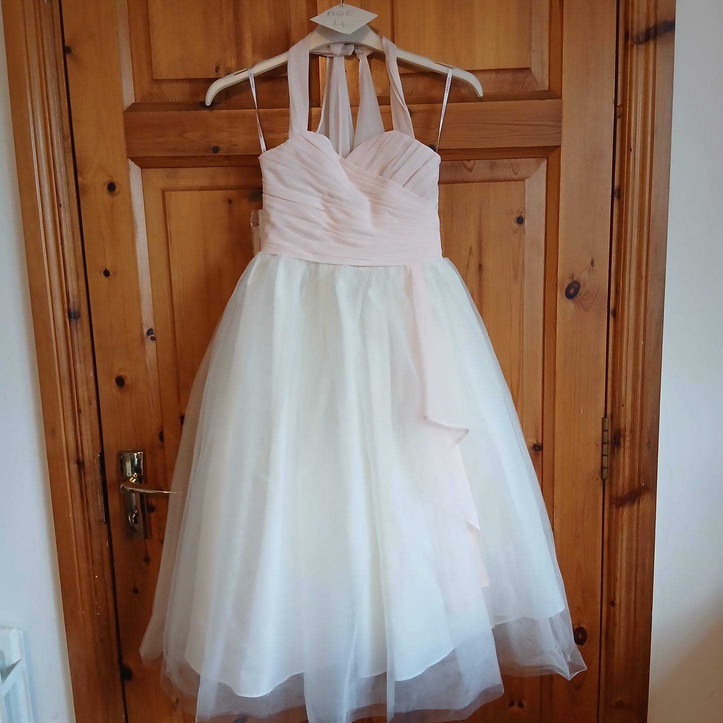 Children's  pink/ivory  Dress age 4yrs chiffon and tulle