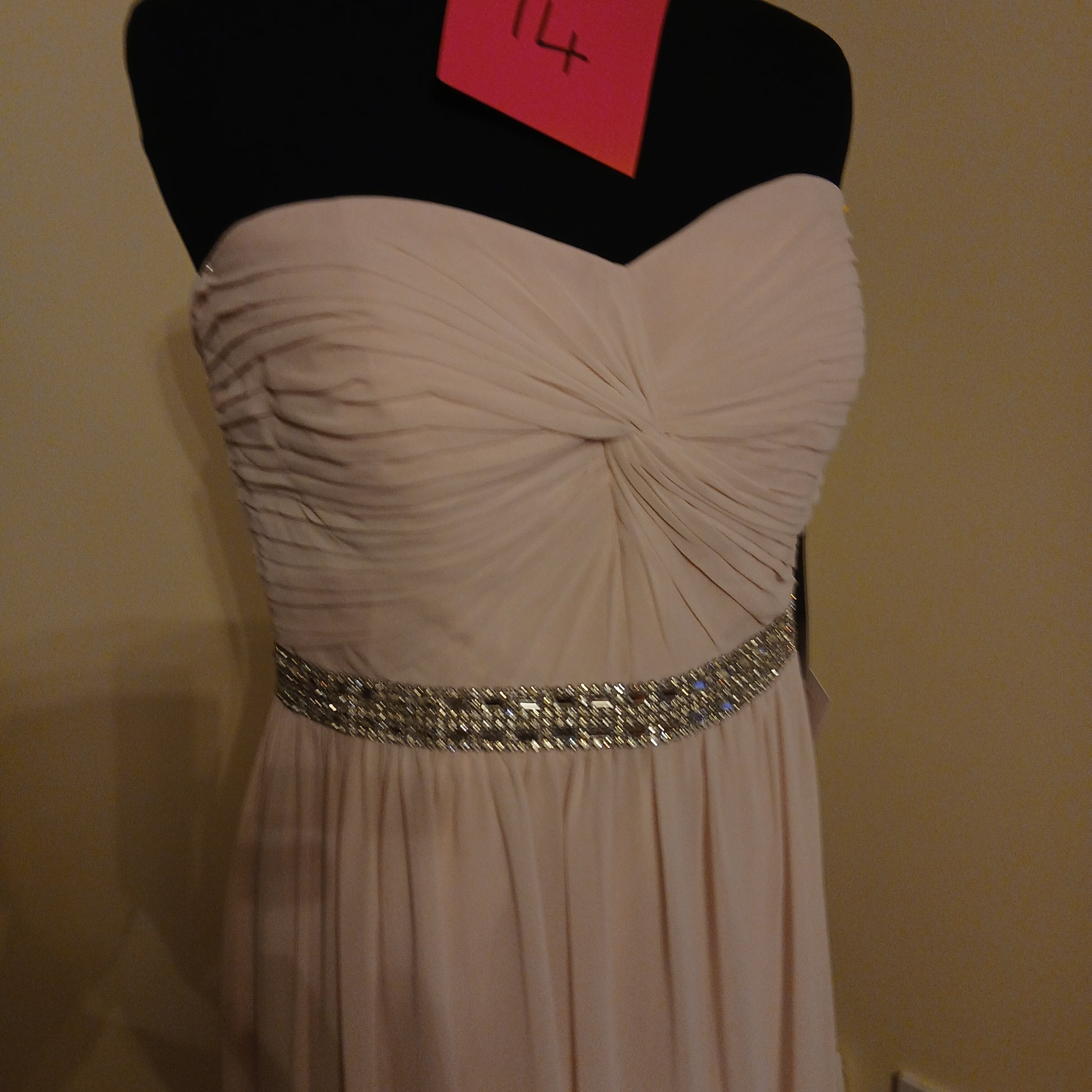 dress with detailed crystal waist band