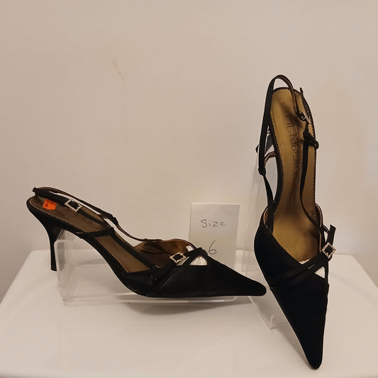 Black diamonte slingback  size 6