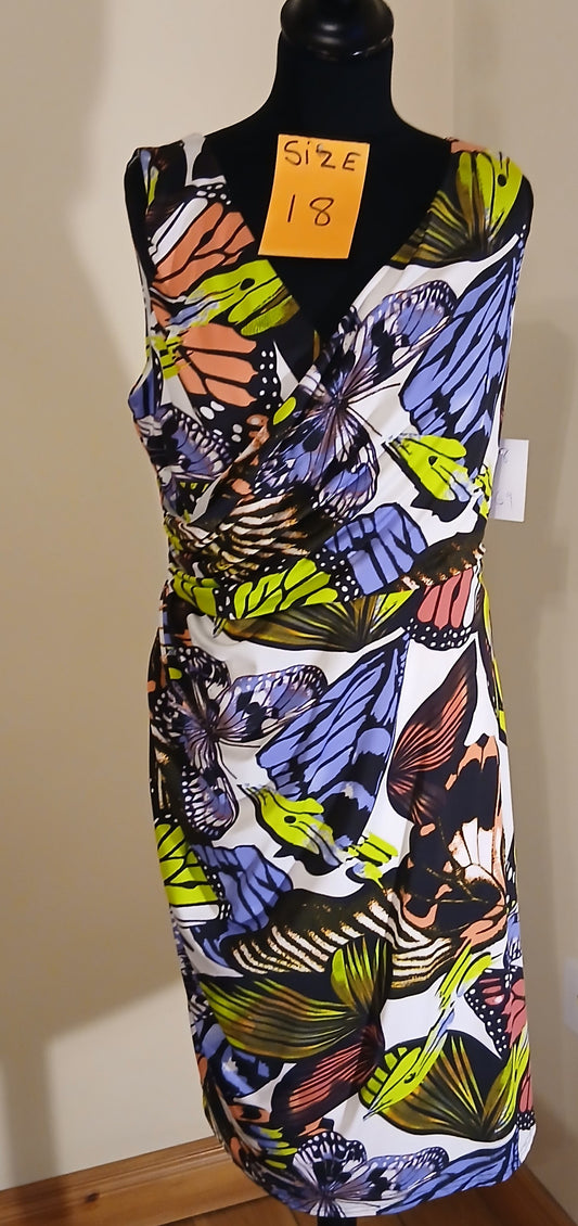 Dress size 18 with butterfly pattern 