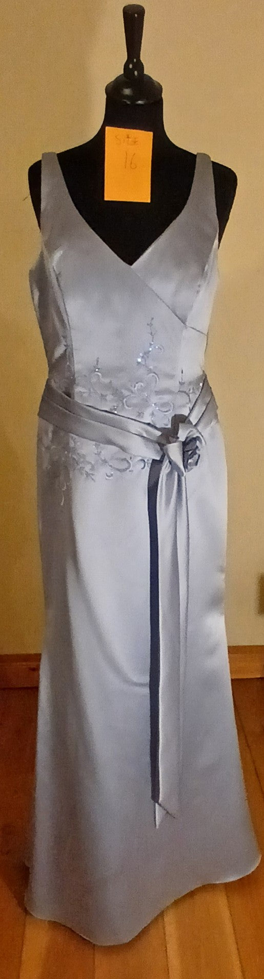 pale blue evening gown flattering shape