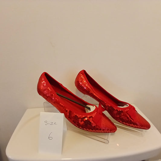 Red sequined  pumps size 6