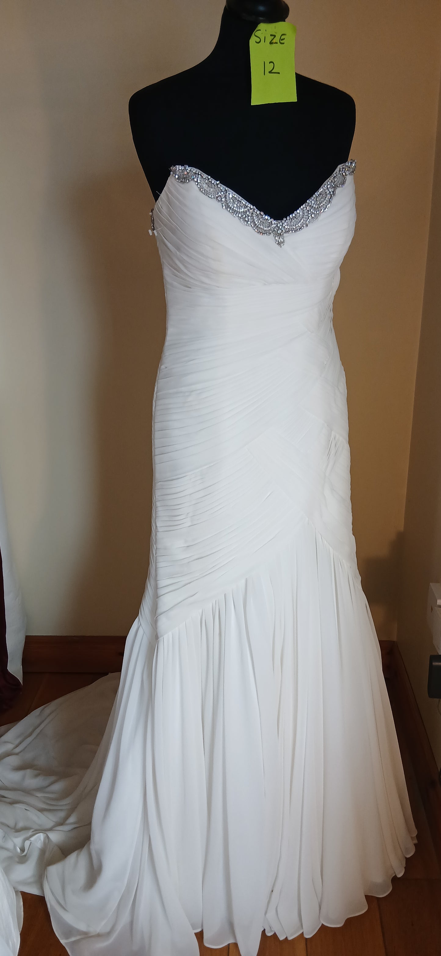 Couture Wedding Dress, size 12, in exquisite ivory. 