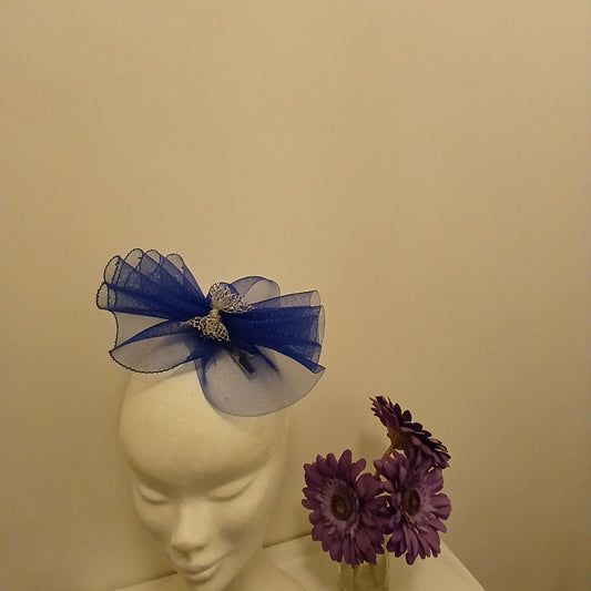 Royal blue fascinator flora