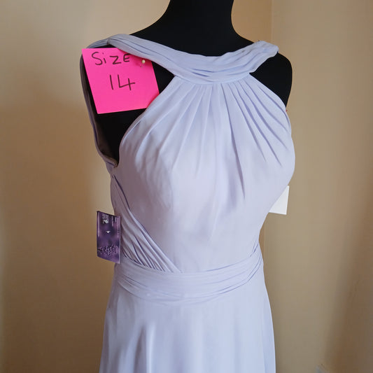 silver chiffon dress size 4 clearance sale
