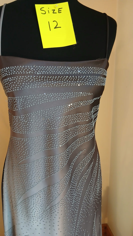 grey textured dress size 12