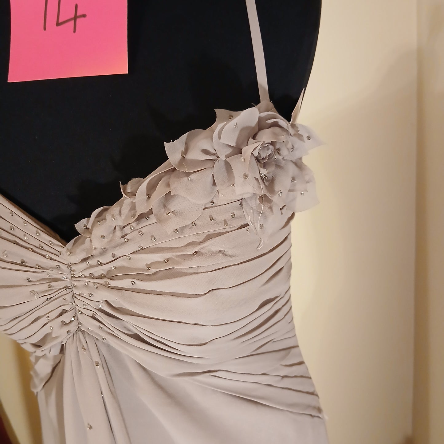 Taupe Dress in  size 14 chiffon