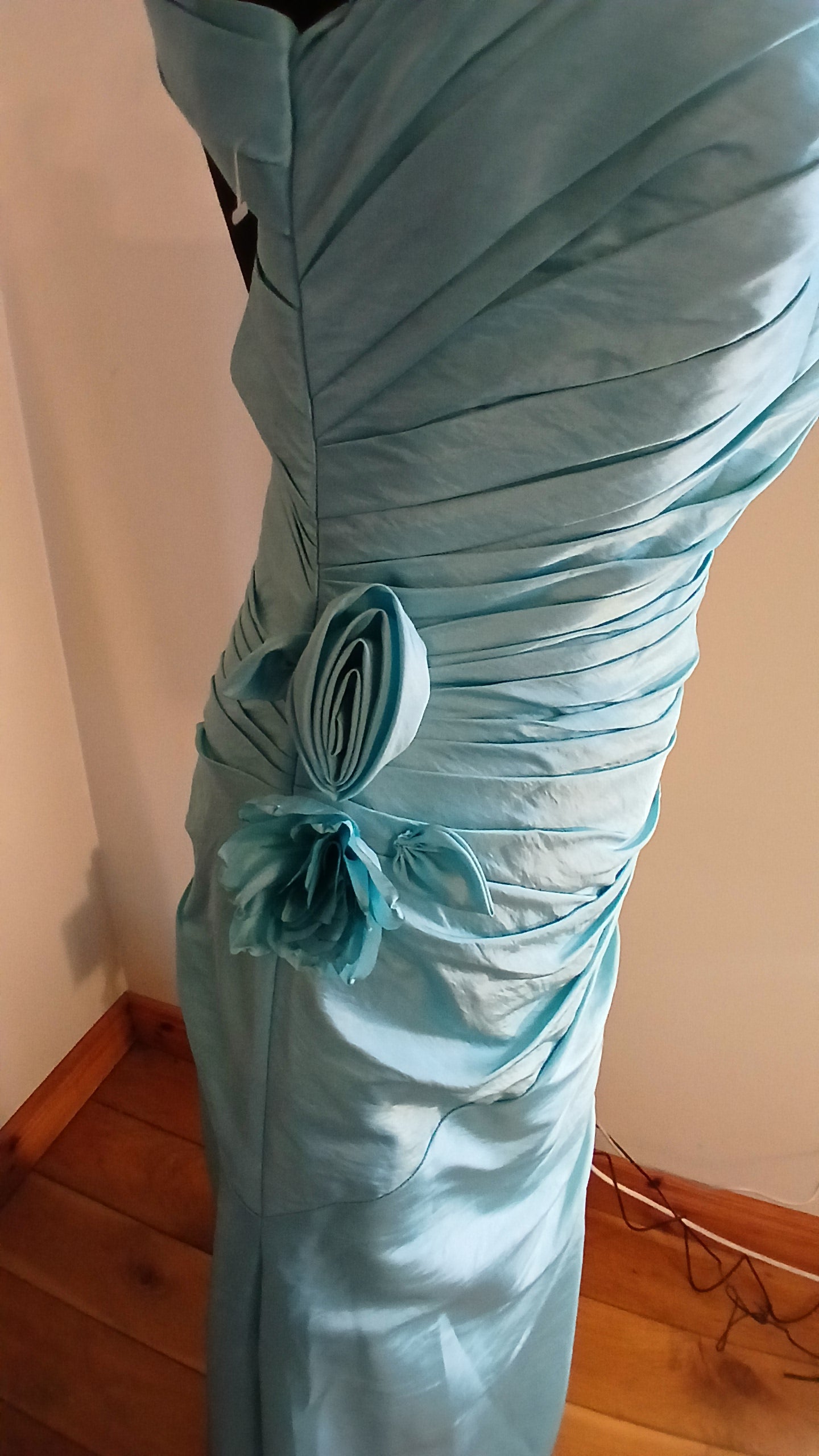 size 12 blue taffeta dress